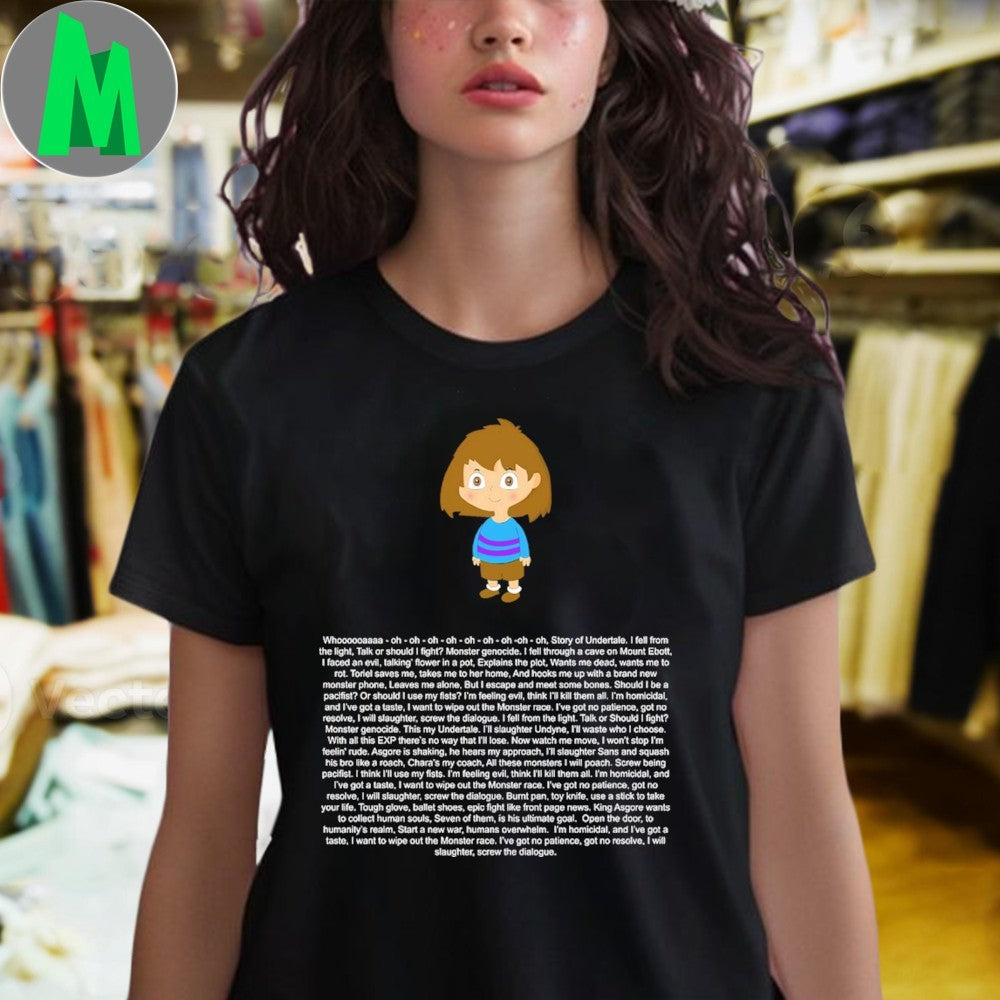 Undertale Frisk Story of Undertale Game Quote Unisex