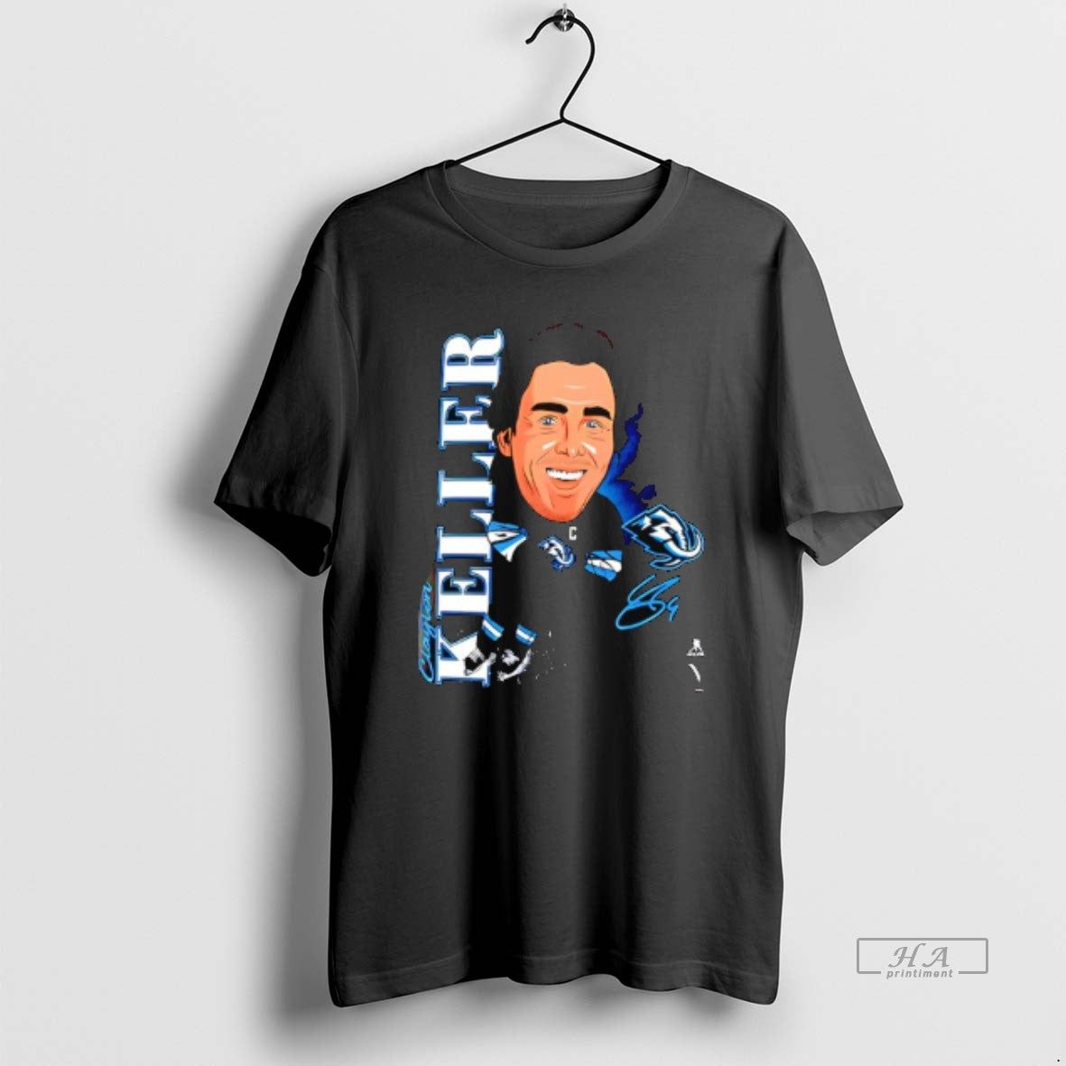 Official Utah Mammoth Clayton Keller Caricature Player Signature