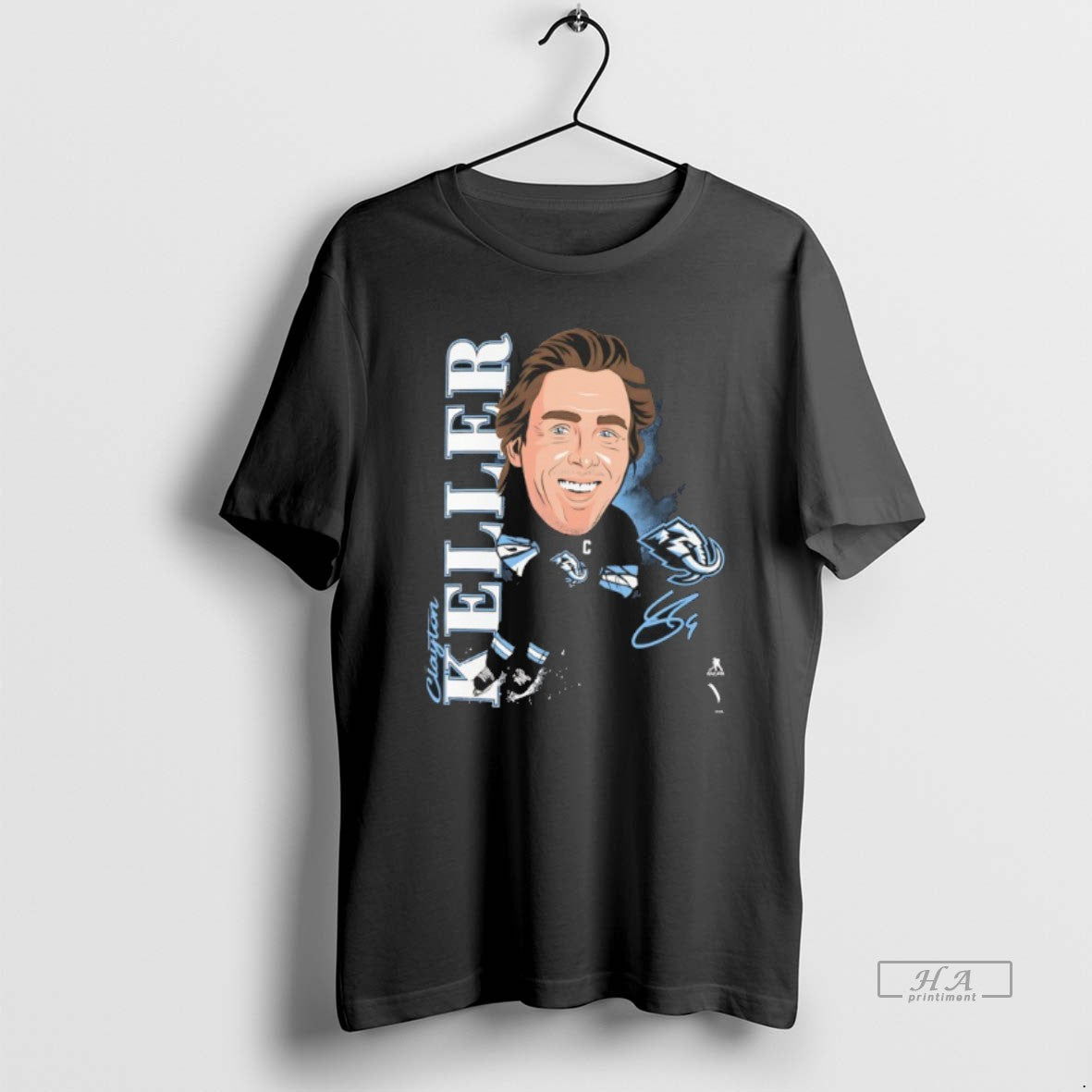 Official Utah Mammoth Clayton Keller Player Signature Caricature