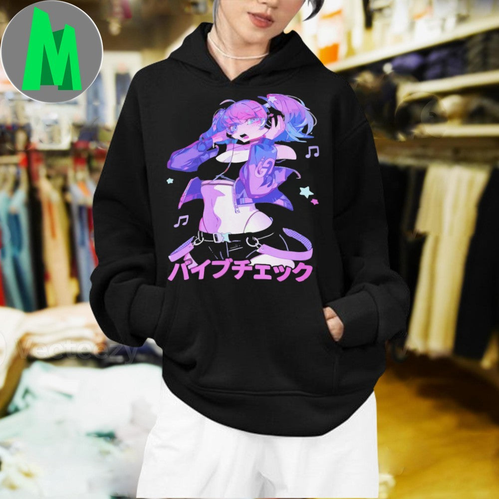 Vibe Check Waifu GG Anime Girl Headphone Shirt Unisex