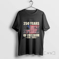 Officials 250 Years Of Freedom 1776 2026 American Flag Tee Sweater
