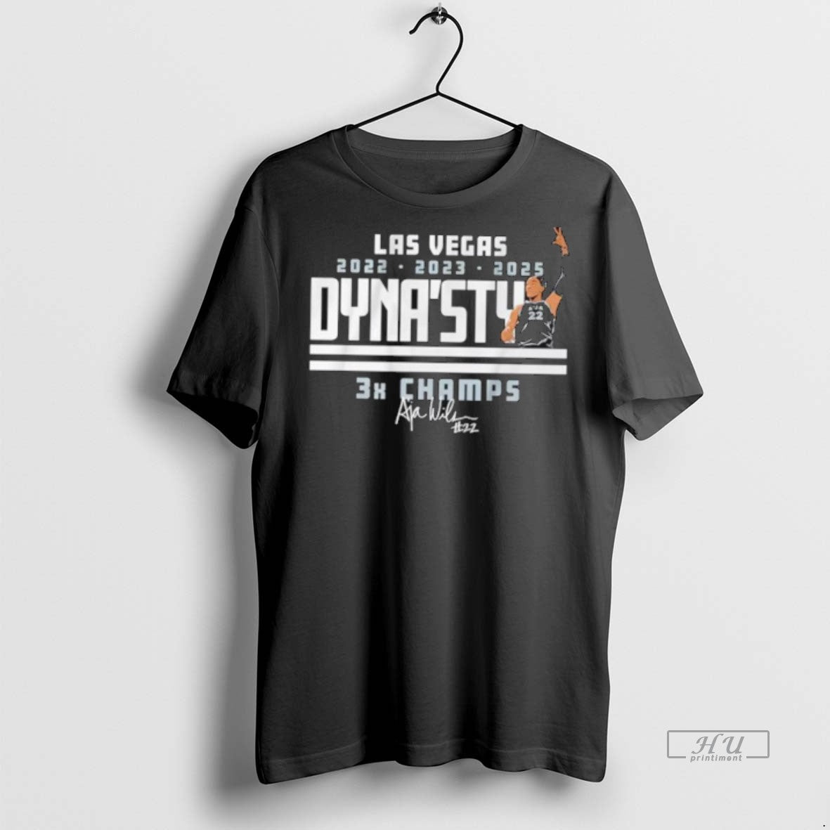 Officials Aja Wilson Las Vegas Aces Dynasty 3x Champs Tee Shirt Sweater