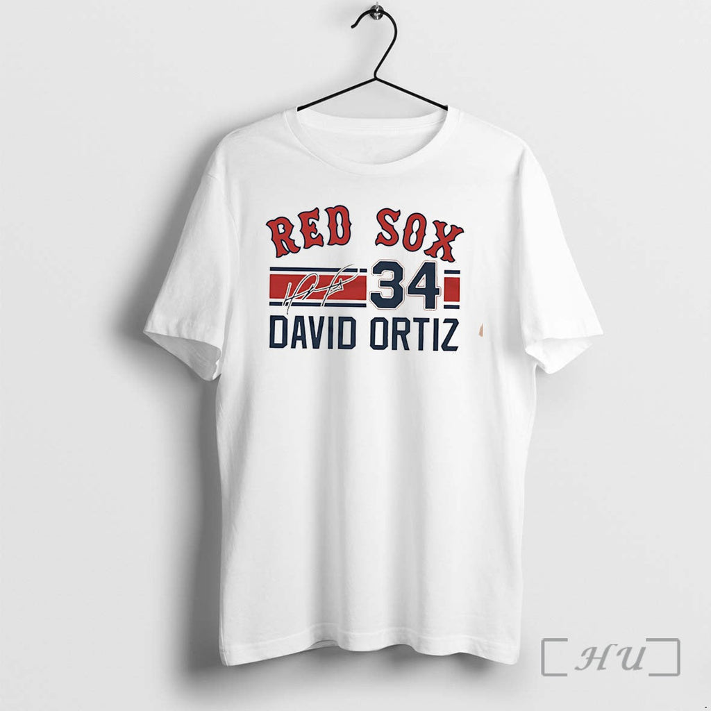 Officials Boston Red Sox David Ortiz Signature Name Number Tee Unisex
