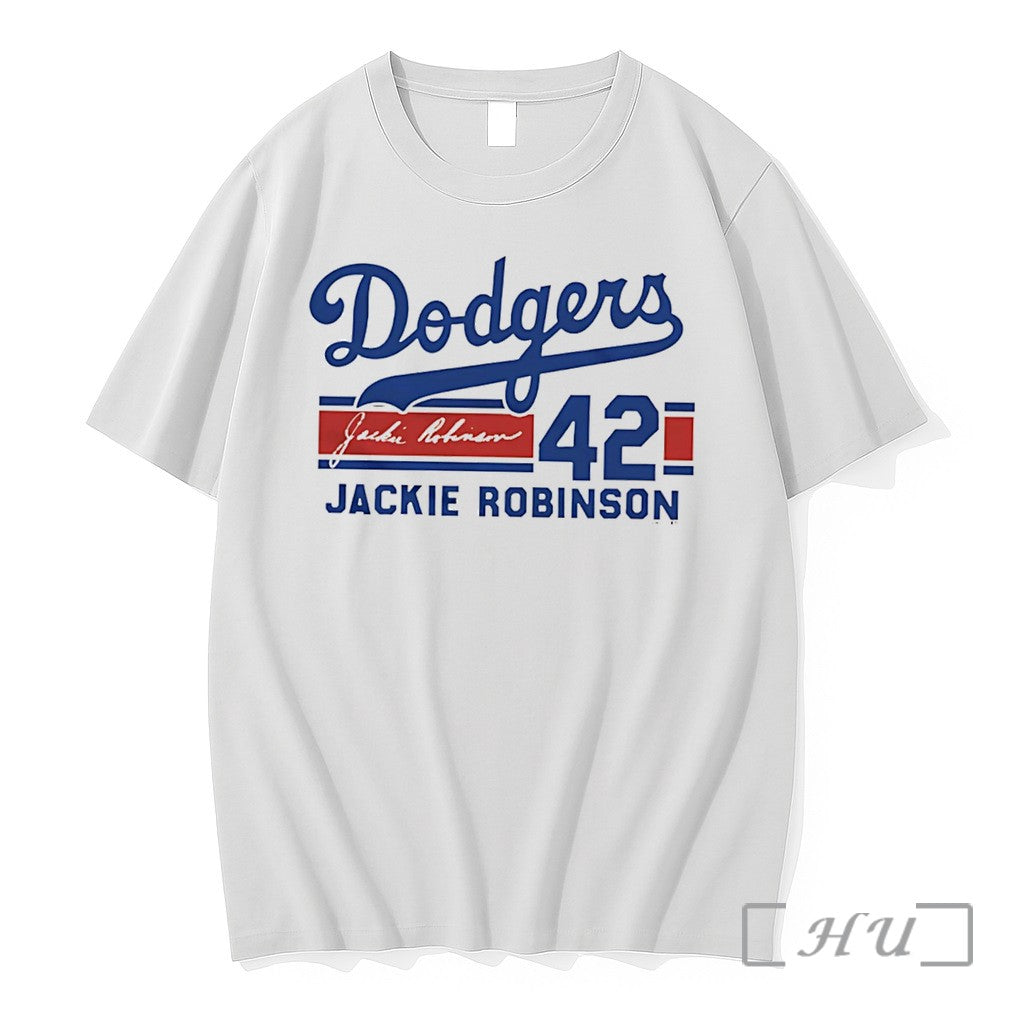 Officials Brooklyn Dodgers Jackie Robinson Signature Name Number Tee Unisex