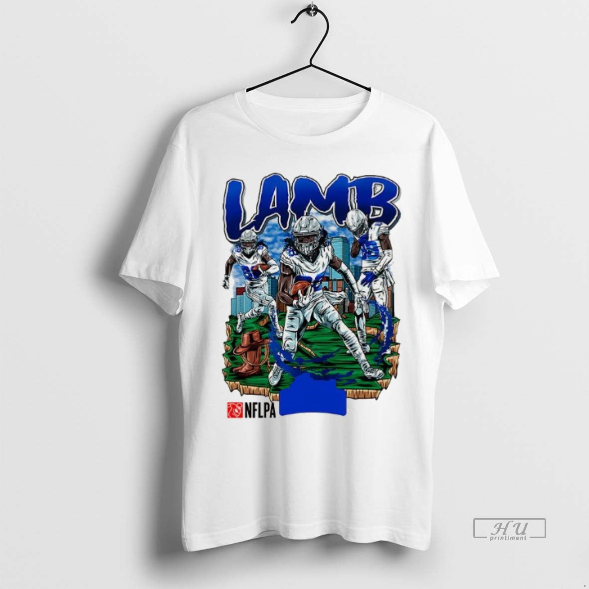 Officials Ceedee Lamb Dallas Cowboys Football Skyline Graphic