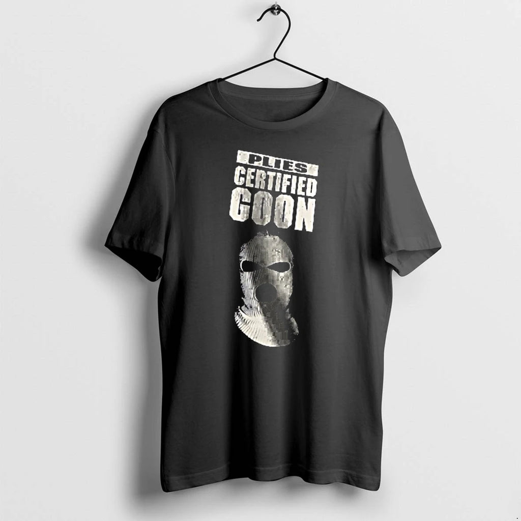 Officials Certified Goon Plies White Knit Ribbed Ski Mask Balaclava Men T Shirt Sweater