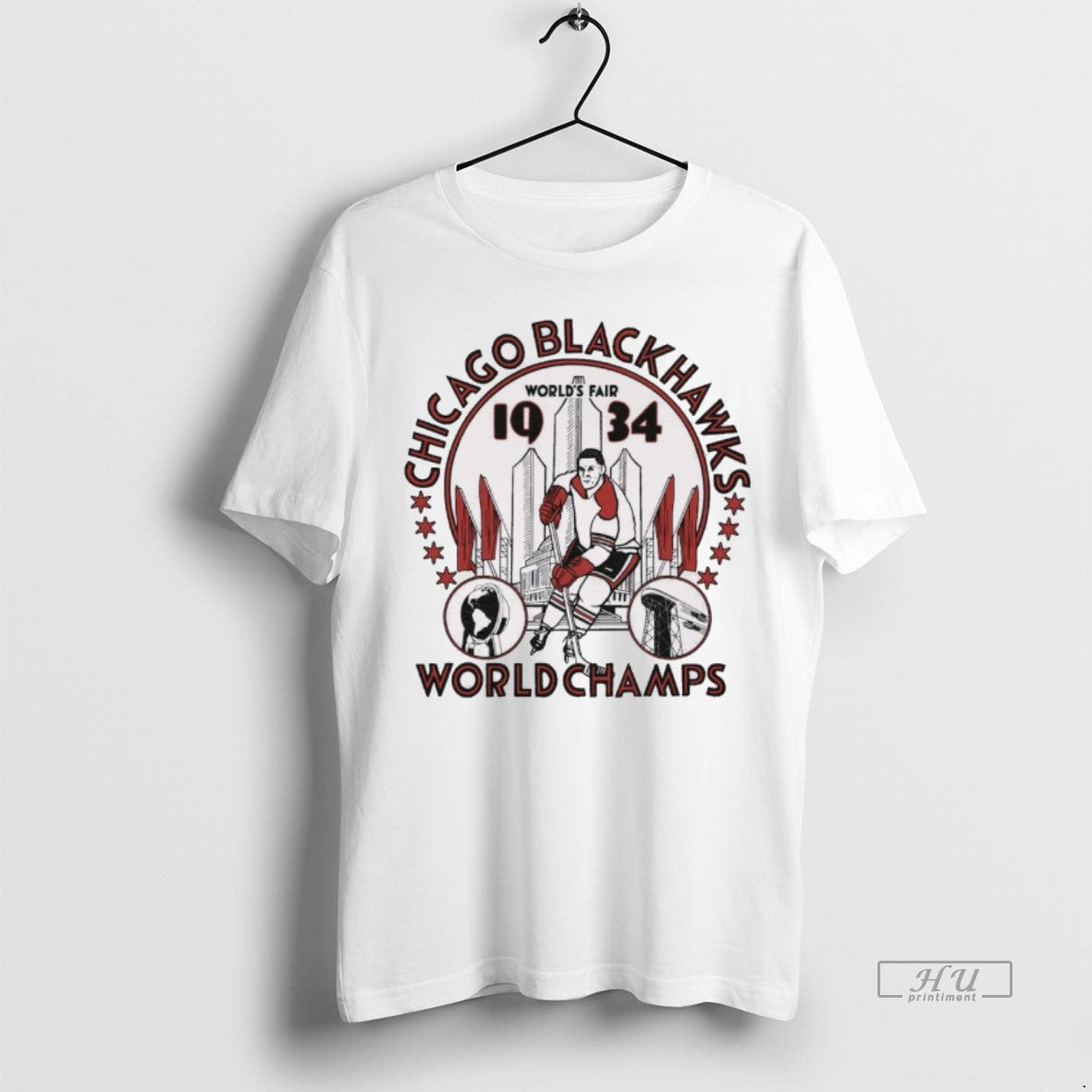 Officials Chicago Blackhawks Worlds Fair 1934 World Champs Homage Tee Shirt Sweater