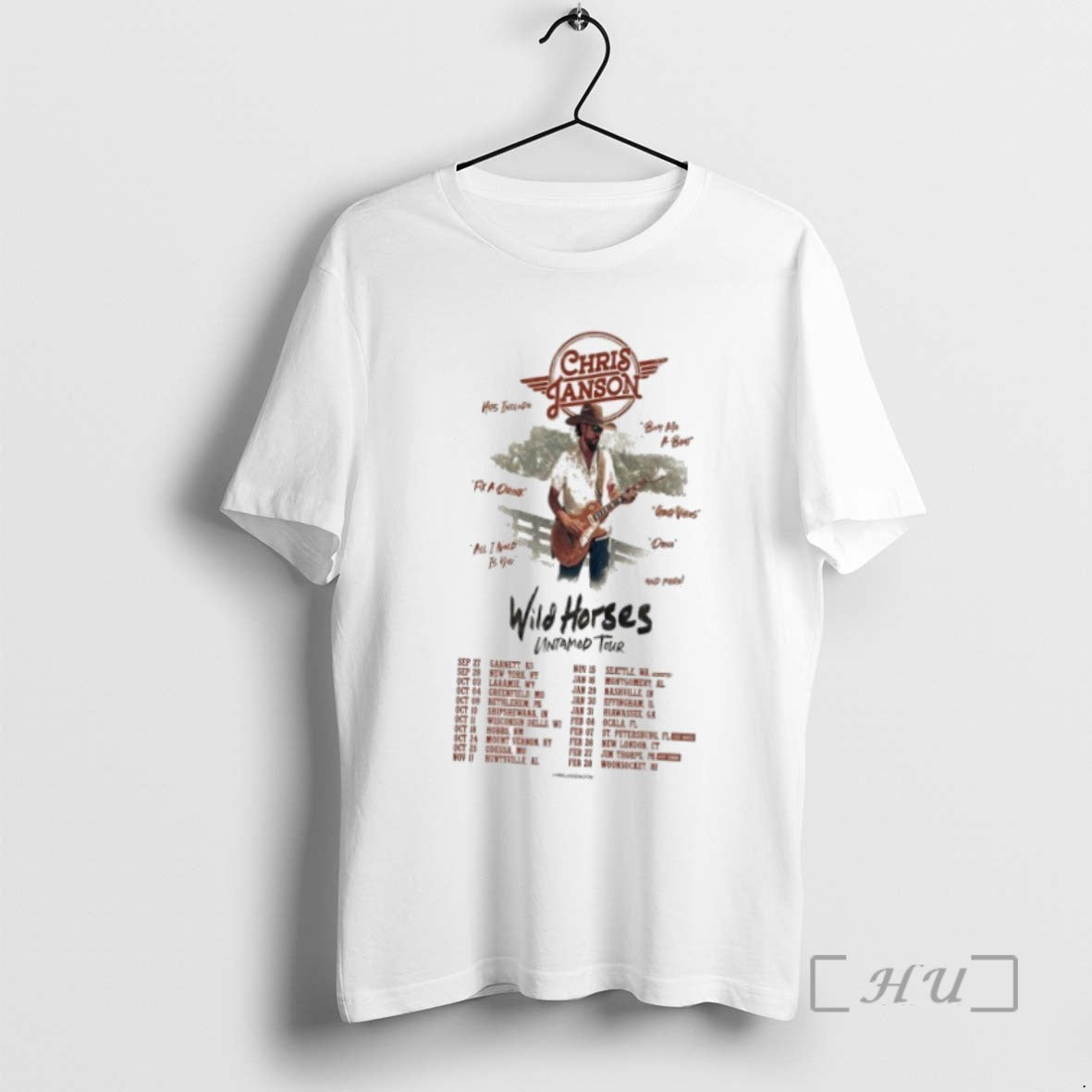 Officials Chris Janson Wild Horses Untamed Tour 2025 2026 Dates Shirts Sweater