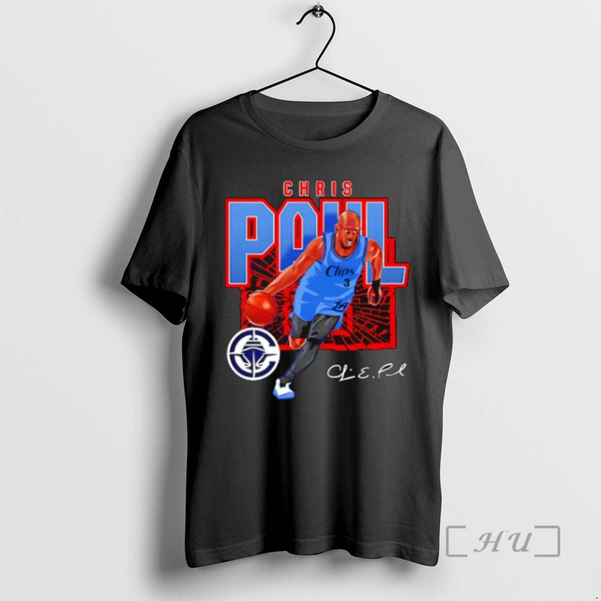 Officials Chris Paul Los Angeles Clippers Shattered Signature T Shirt Sweater