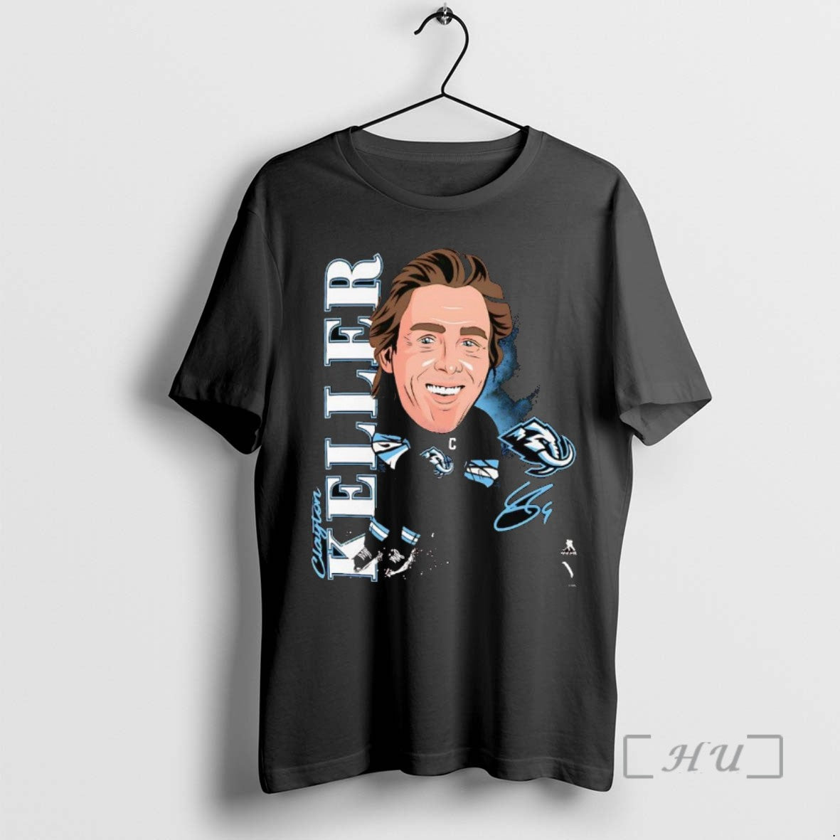 Officials Clayton Keller Caricature Signature Utah Mammoth Shirts Sweater