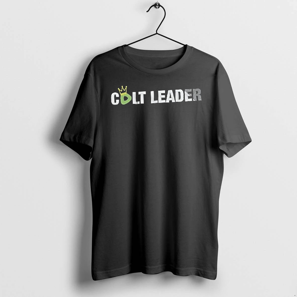 Officials Colt Leader Green Blob Wearing Gold Crown Silver Gradient Letters Youth T Shirt Sweater