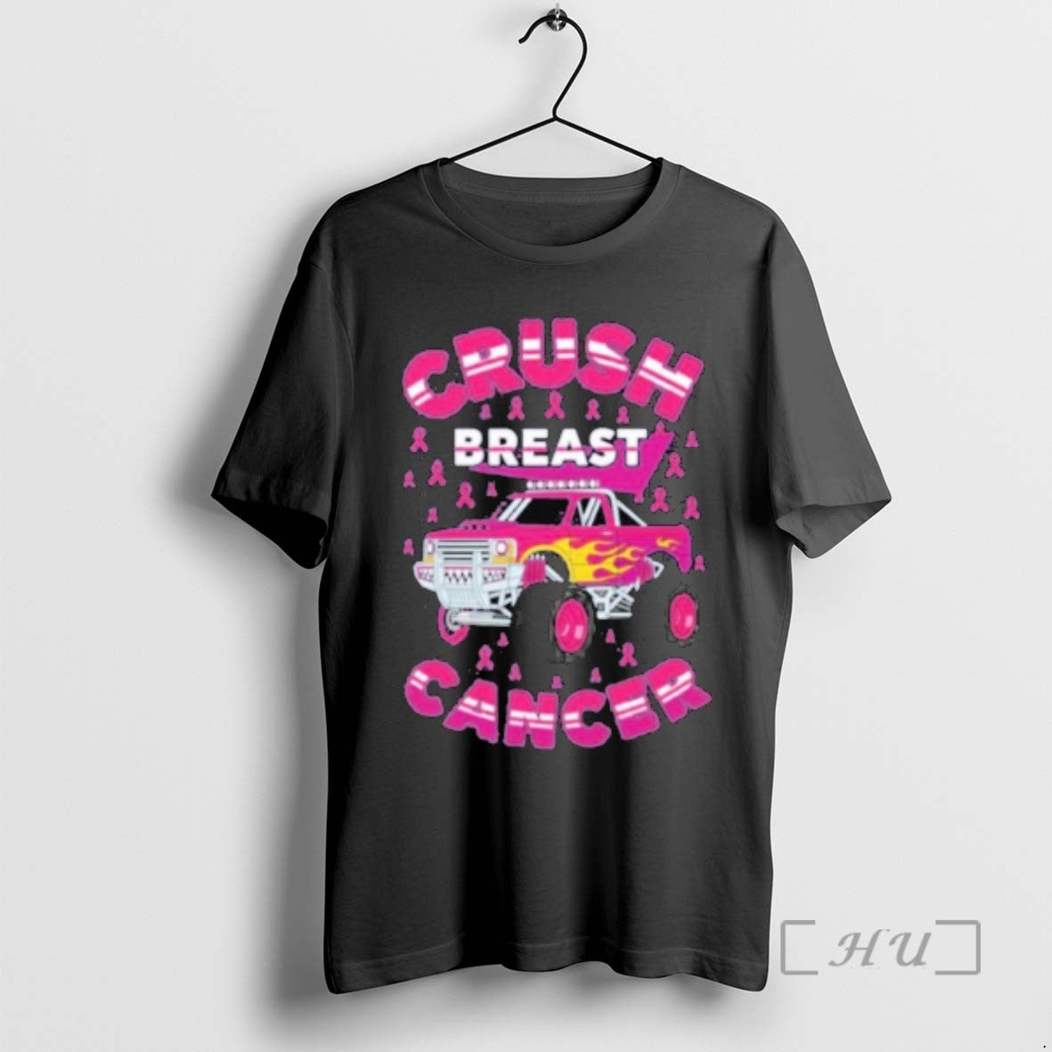 Officials Crush Breast Cancer Monster Truck Girls Boys Pink Tee Sweater