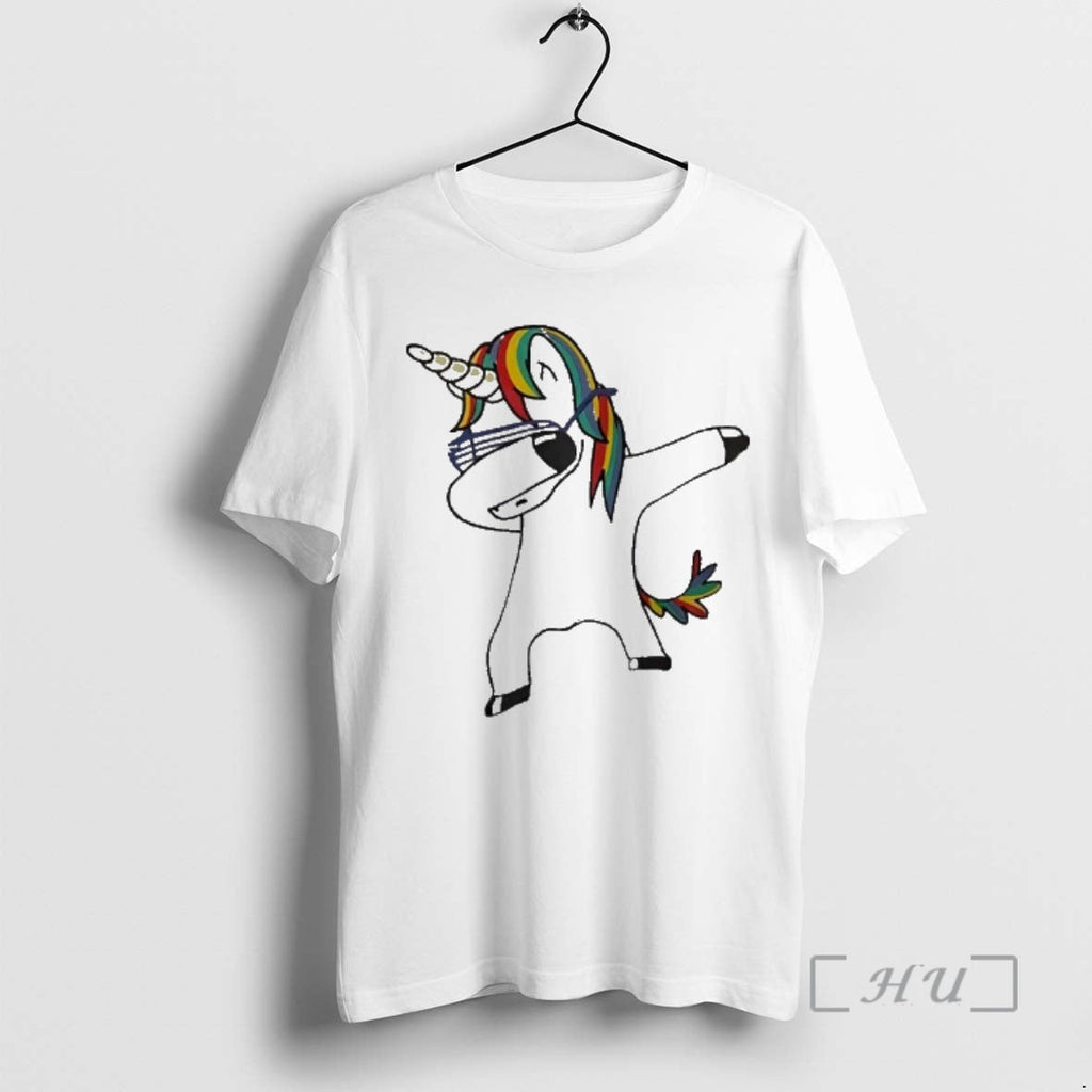 Officials Dabbing Unicorn With Rainbow Hair And Shutter Shades Unisex