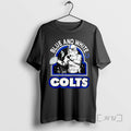Officials Darth Vander Holding Football Indianapolis Colts Blue And White Shirts Sweater