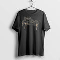 Officials East Gold Blooded Metallic Dripping Cursive Script Typography Drips Men T Shirt Sweater