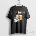 Officials Funny Animal Meme Photo Raccoon Drinking Iced Coffee Unisex