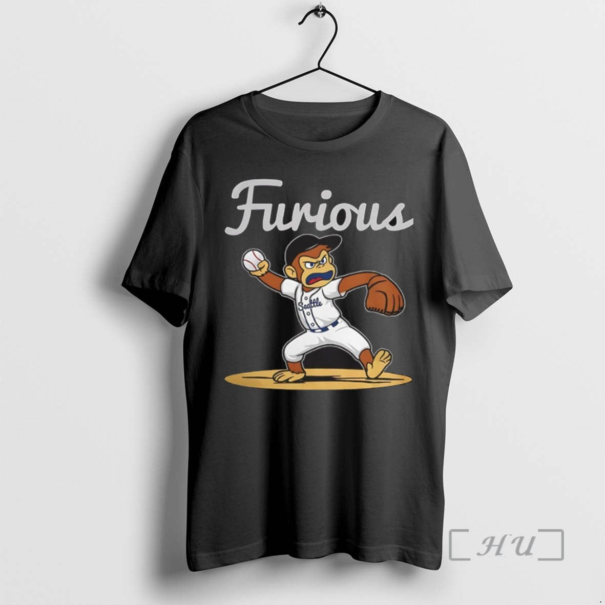 Officials Furious Seattle Mariners Monkey Pitching Character Baseball Tee Shirt Sweater