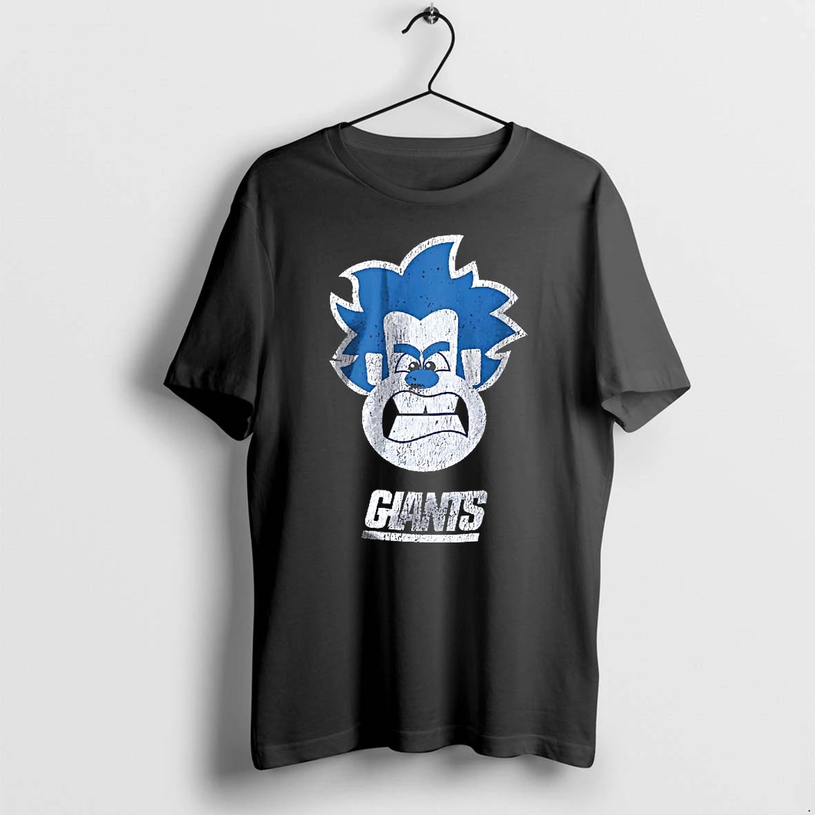 Officials Giants Distressed Cartoon Caricature Angry Face Blue Hair Youth T Shirt Sweater