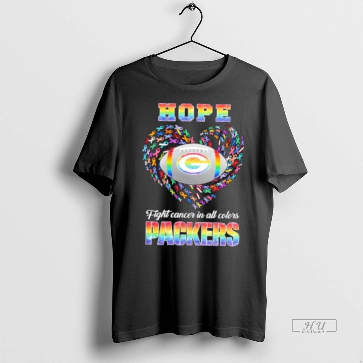 Officials Green Bay Packers Football Hope Fight Cancer In All Colors Heart Tee Shirt Sweater