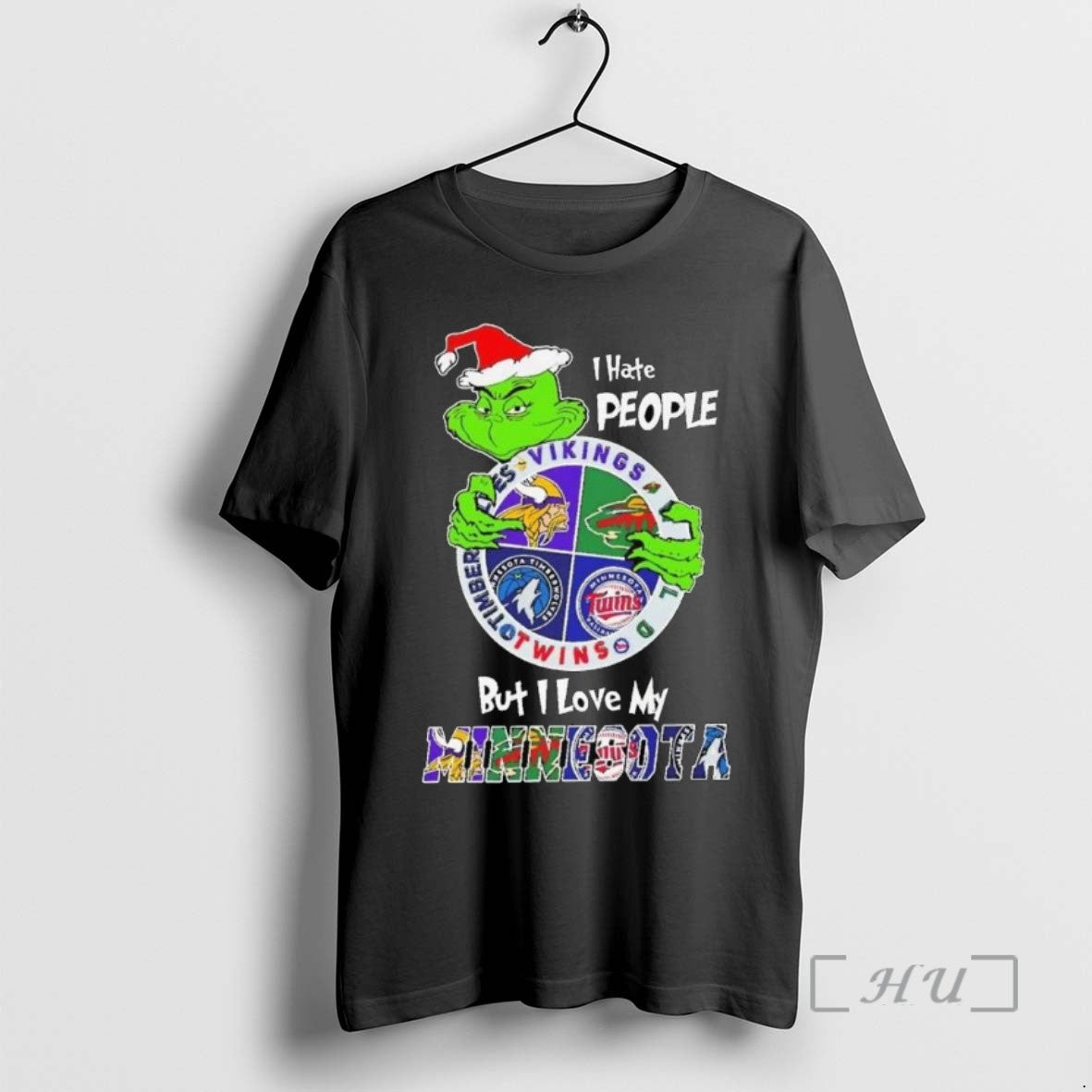 Officials Grinch I Hate People But I Love My Minnesota Sports Teams Christmas Long Sleve