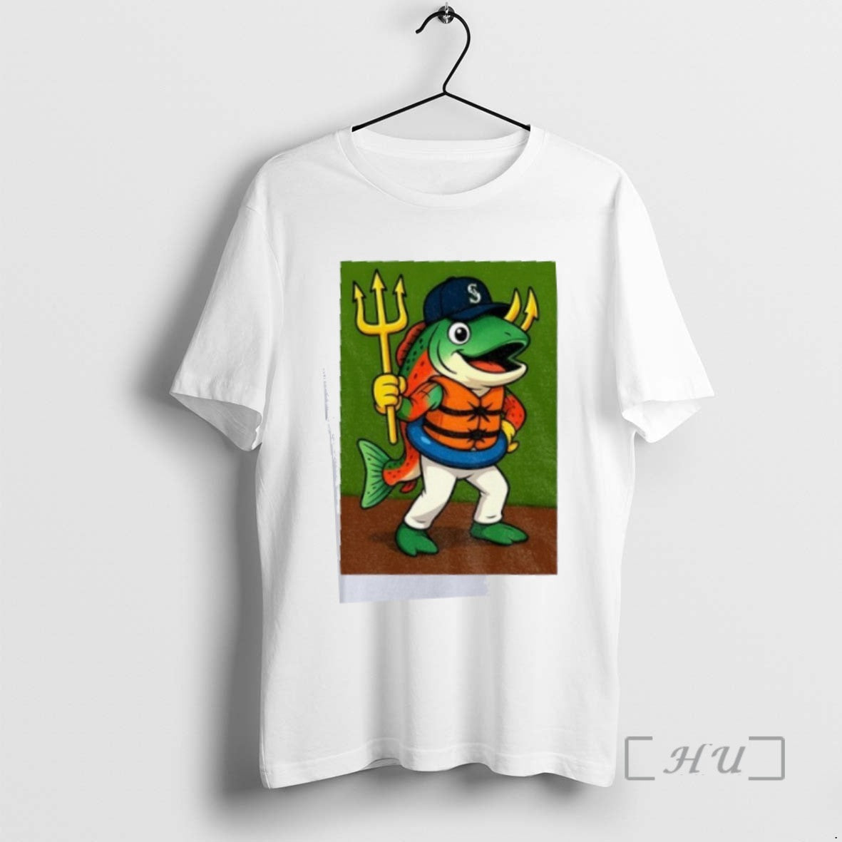 Officials Humpy Salmon Holding Trident Seattle Mariners Mlb Mascot 2025 Shirts Sweater Hoodie 1