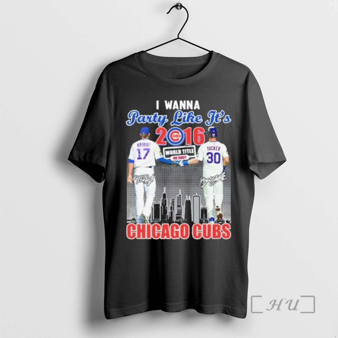 Officials I Wanna Party Like Its 2016 World Title Player Signature City Chicago Cubs