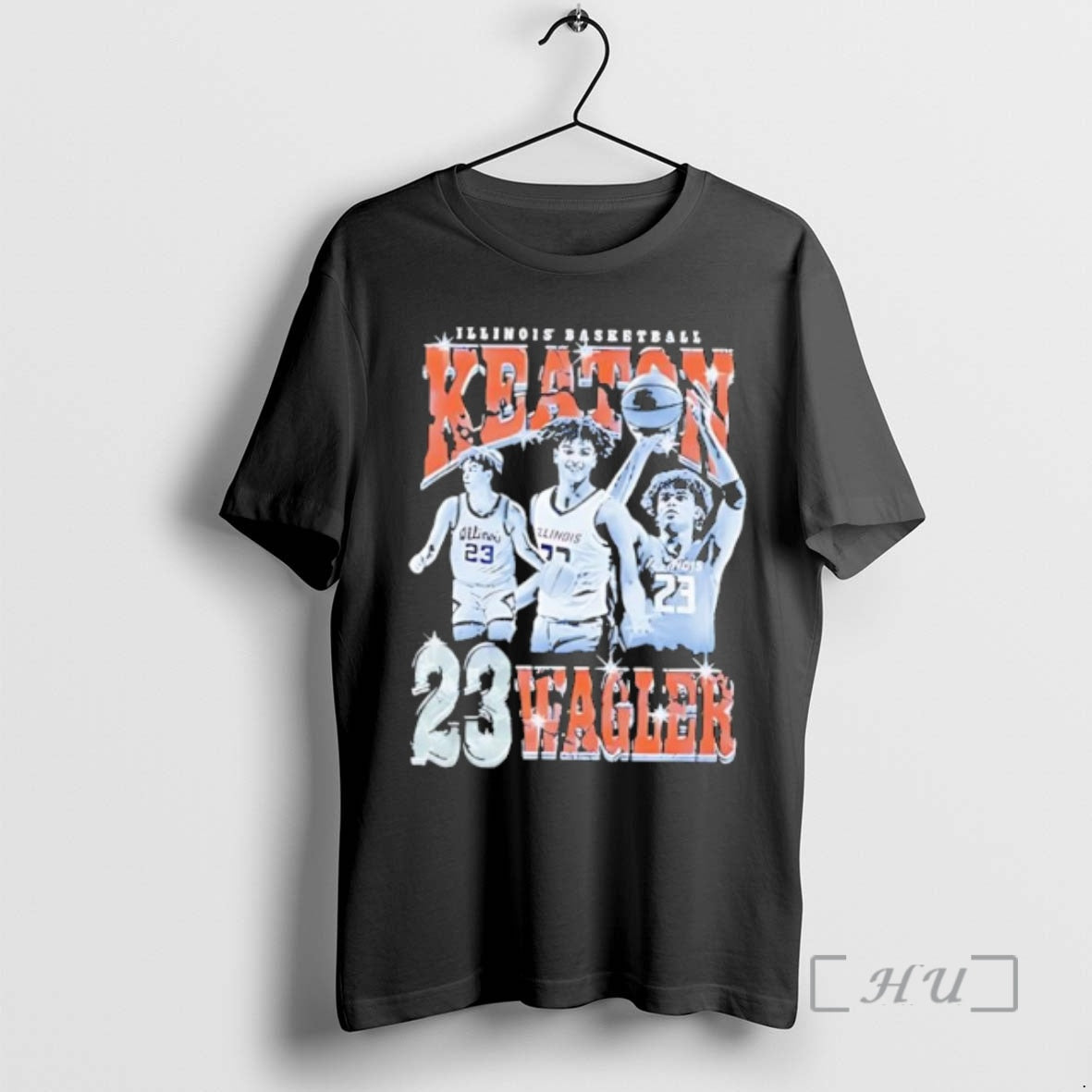 Officials Illinois Basketball Keaton Wagler Number 23 Action Pose Unisex