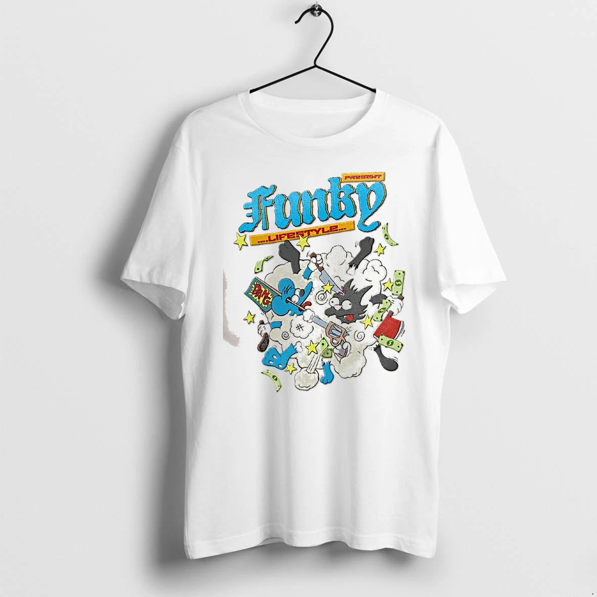 Officials Itchy Scratchy Funky Present Lifestyle Cartoon Mouse Cat Fight Dust Cloud T Shirt Sweater