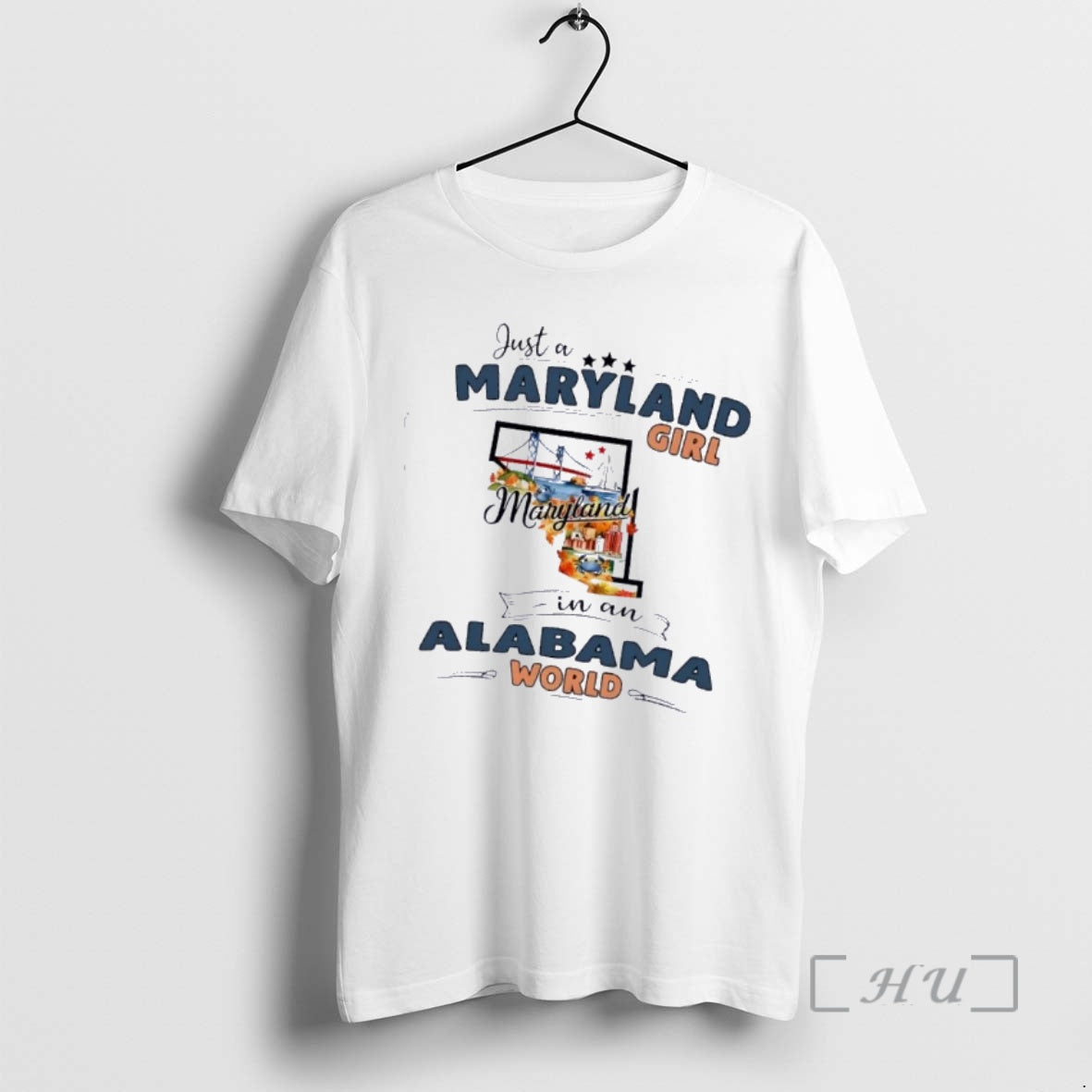 Officials Just A Maryland Girl Girl In A Alabama World Map Premium T Shirts Sweater Unisex