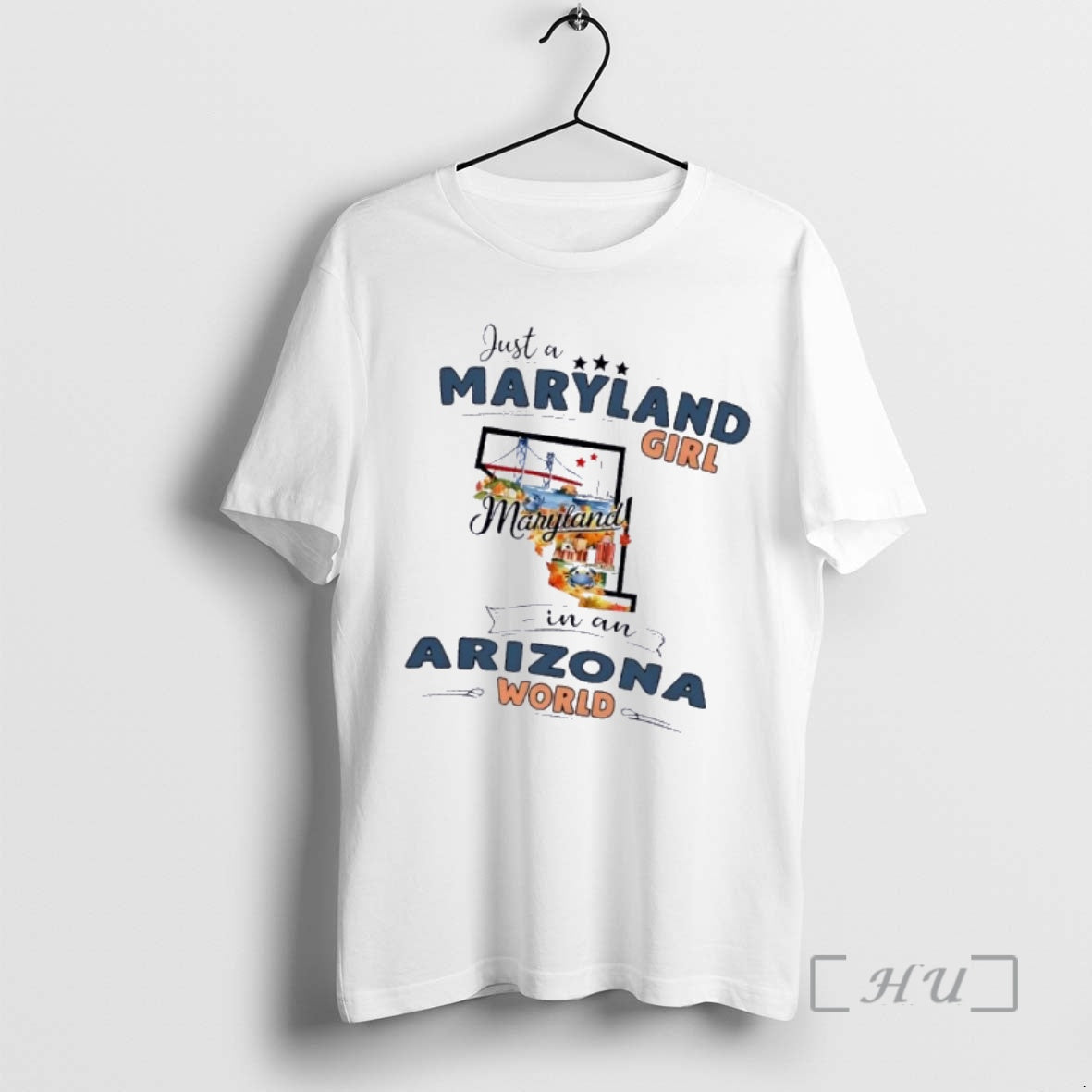 Officials Just A Maryland Girl Girl In A Arizona World Map Premium T Shirts Sweater Unisex
