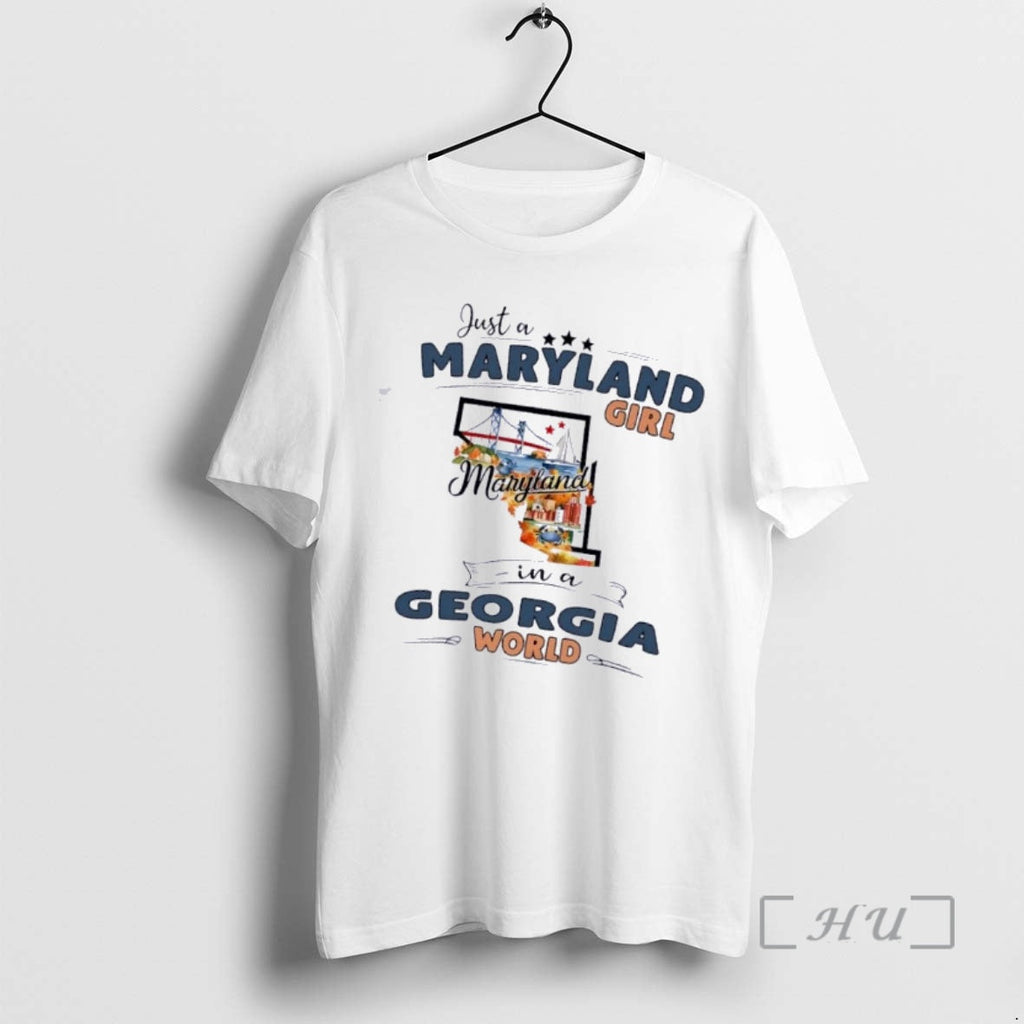 Officials Just A Maryland Girl Girl In A Georgi World Map Premium T Shirts Sweater Unisex