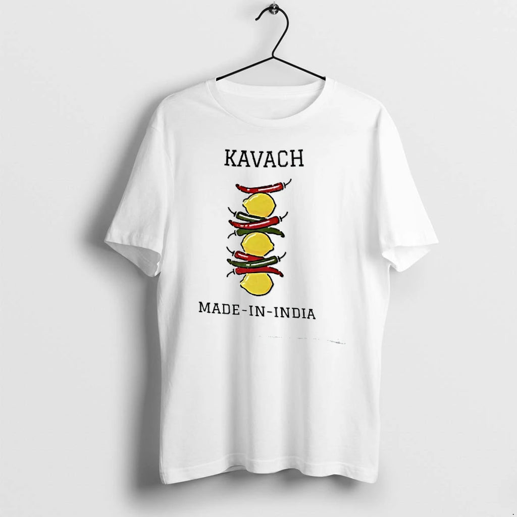 Officials Kavach Made In India Cartoon Stacked Lemons And Chili Peppers T Shirt Sweater