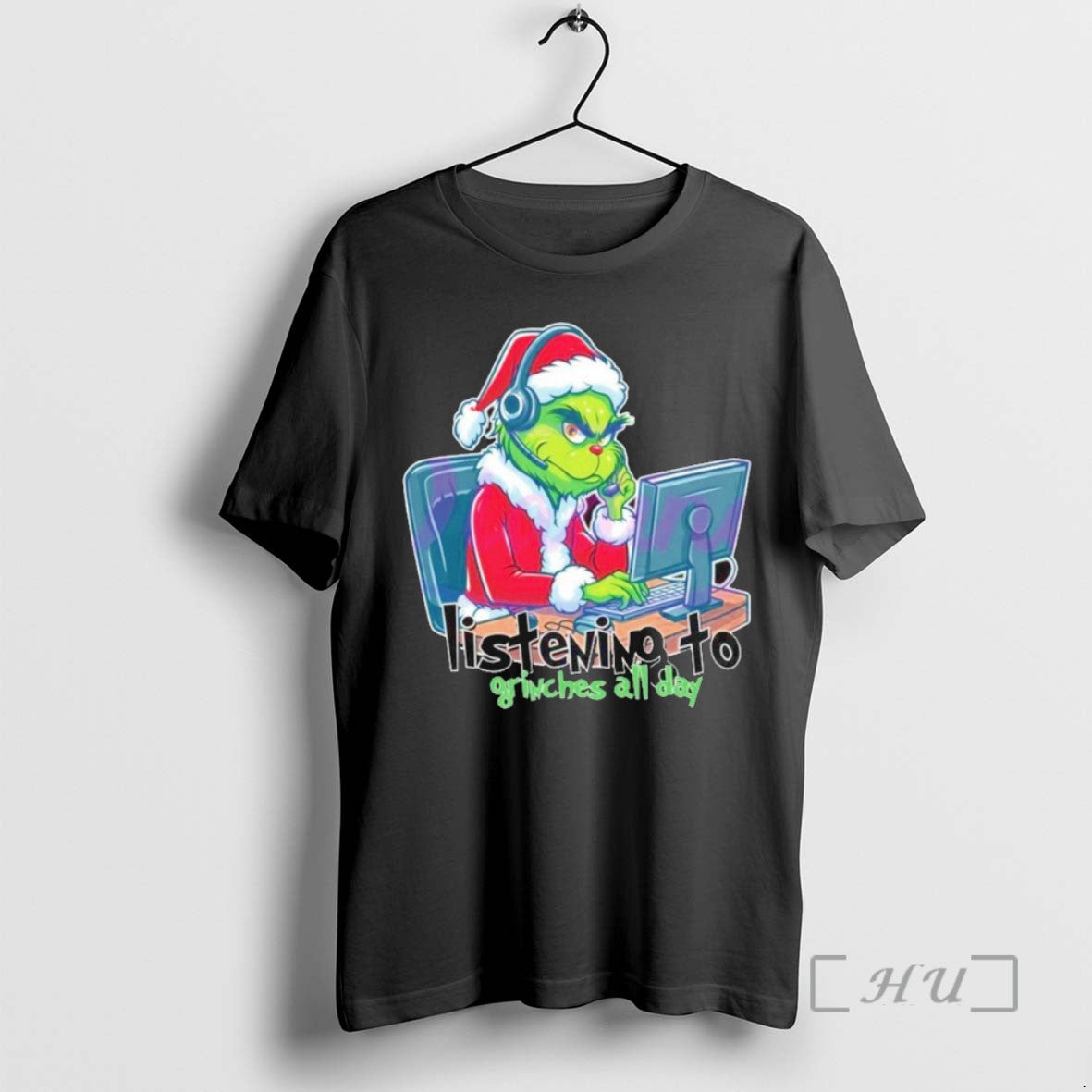 Officials Listening To Grinches All Day Christmas Grinch Telesale Shirts Sweater