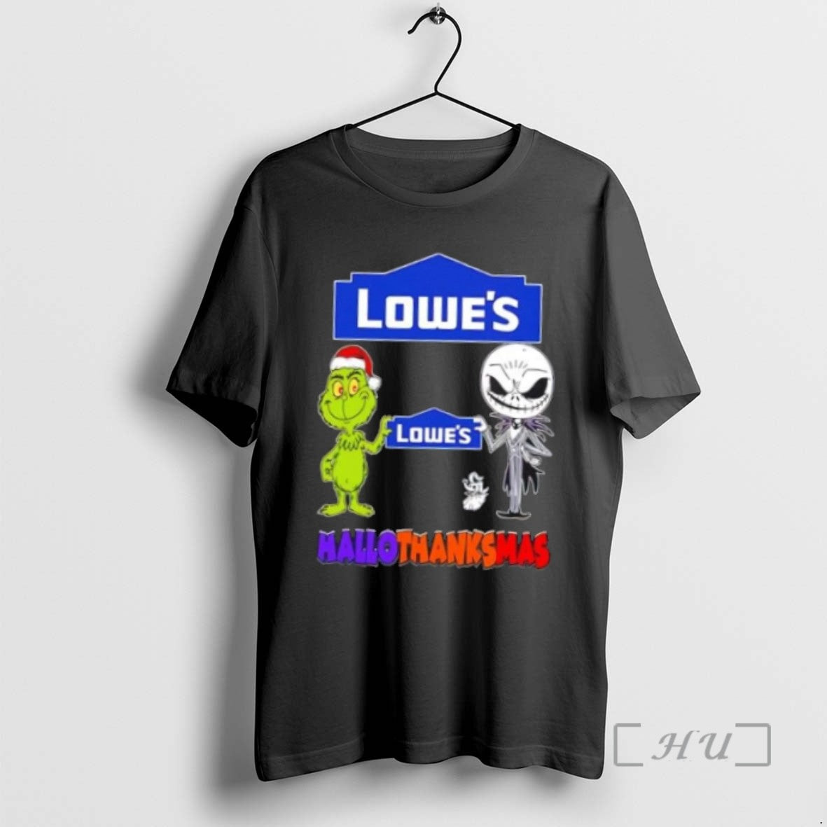 Officials Lowes X Grinch And Jack Skellington Friends Fist Bump Happy Hallothanksmas Shirts Sweater
