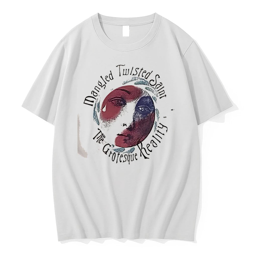 Officials Mangled Twisted Saint The Grotesque Reality Woodcut Crying Moon Face Circle T Shirt Sweater