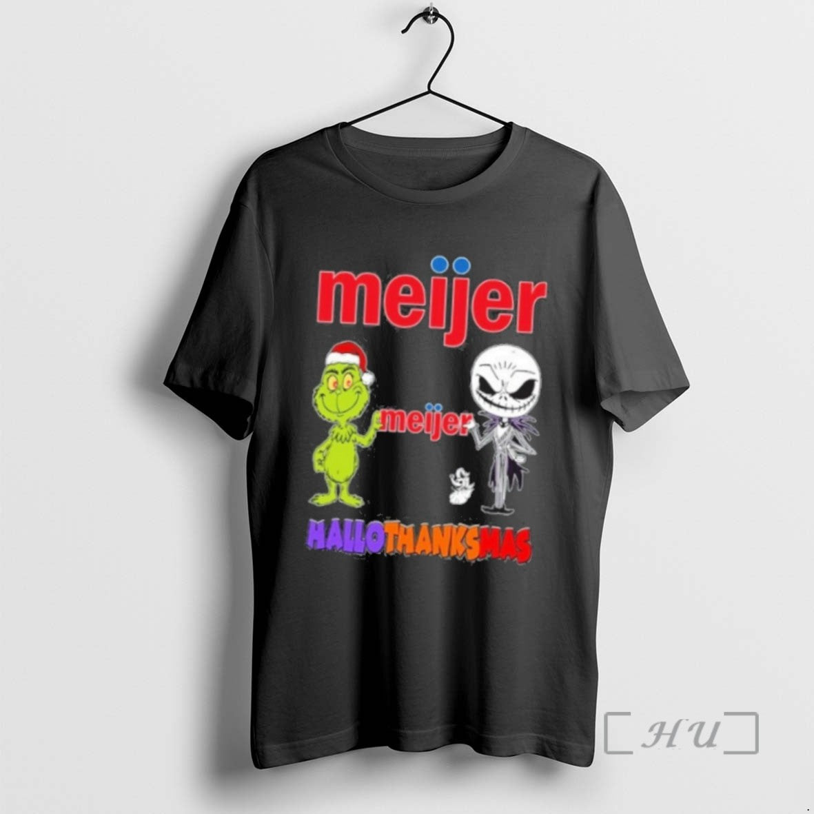 Officials Meijer Santa Grinch X Jack Friends Fist Bump Hallothanksmas Shirts Sweater