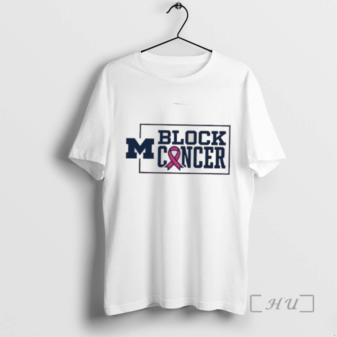 Officials Michigan Wolverines Block Cancer Pink Ribbon Tee Sweater