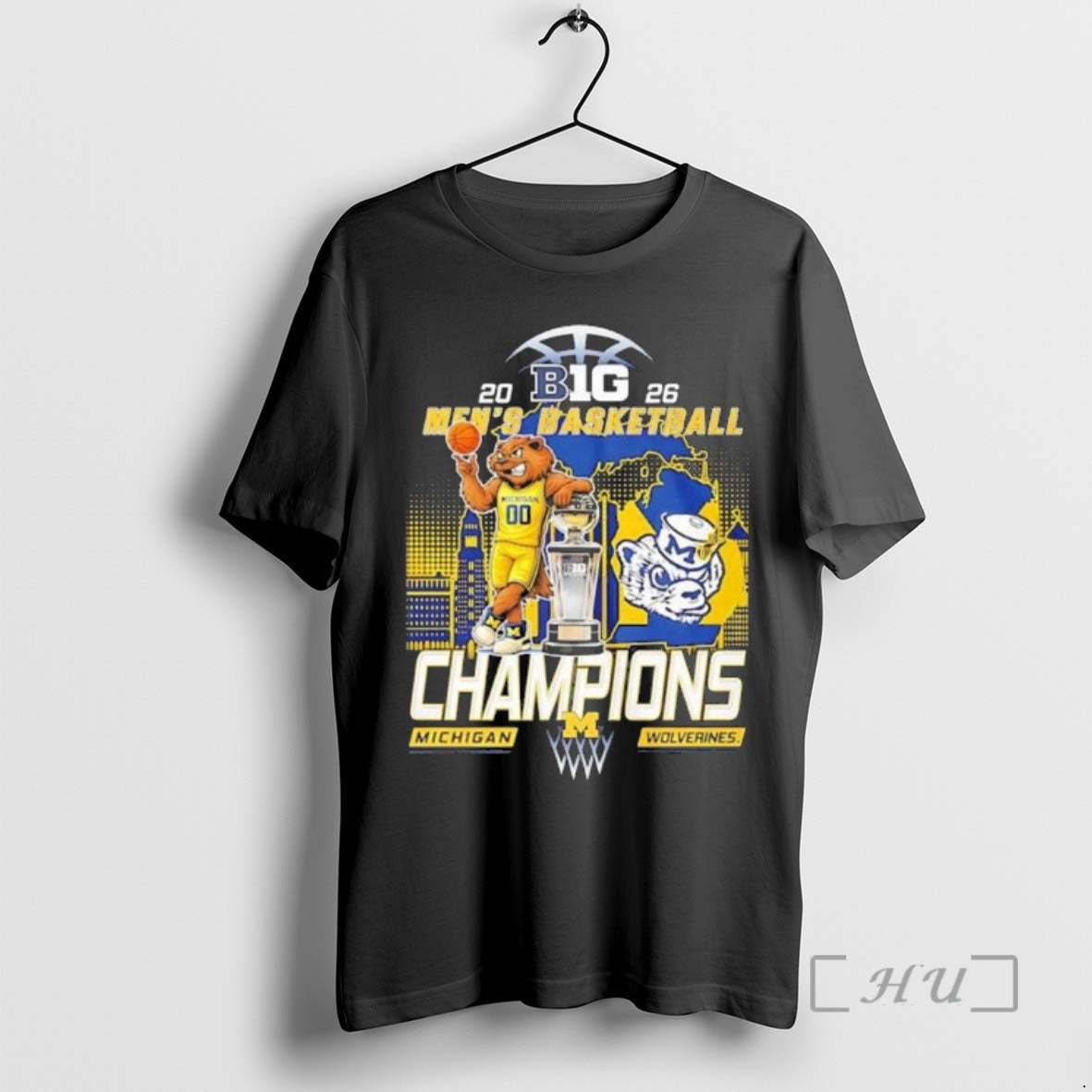 Officials Michigan Wolverines Mens Basketball Big Ten 2026 Champions Mascot Unisex