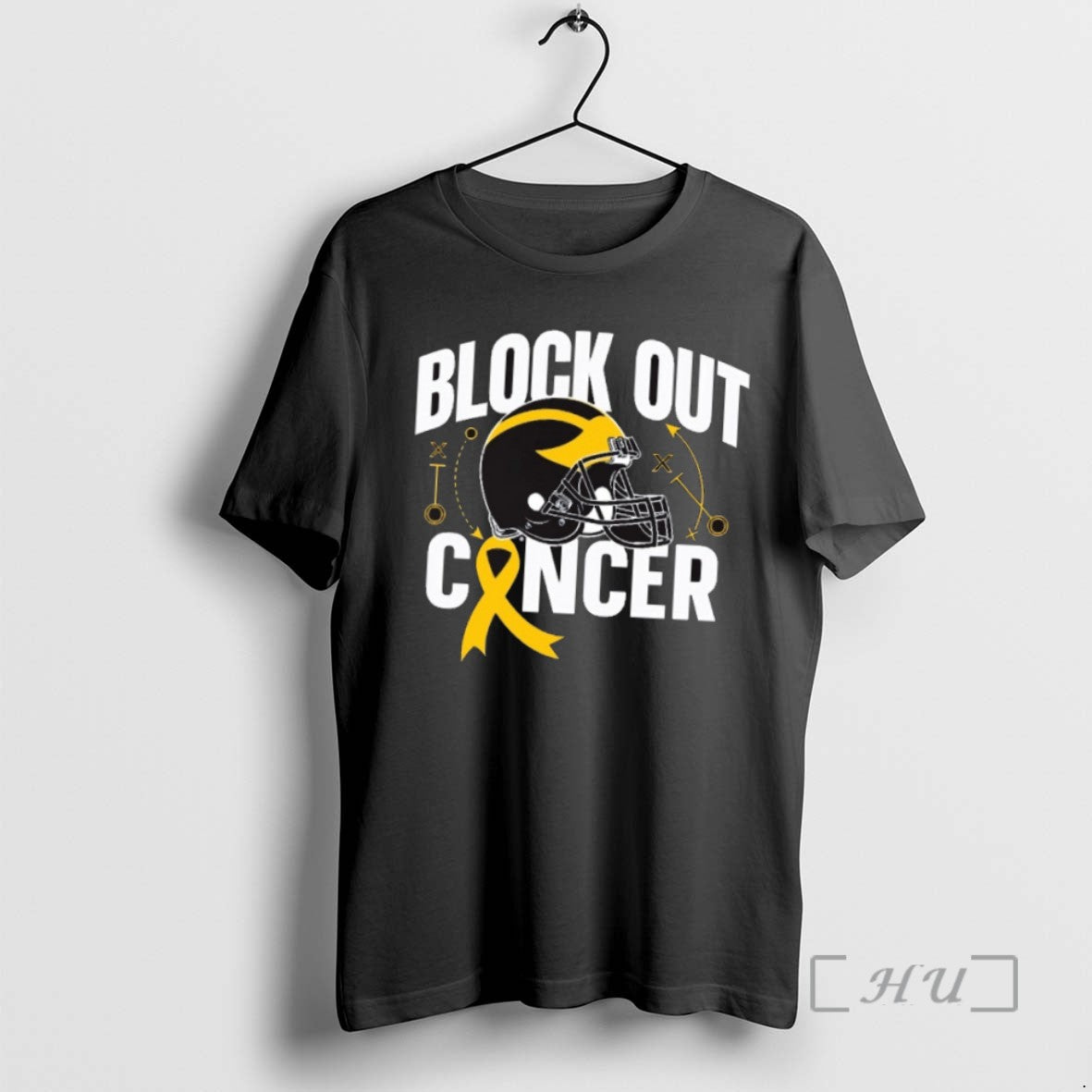 Officials Michigan Wolverines Ncaa Block Out Cancer Helmet 2025 Shirts Sweater