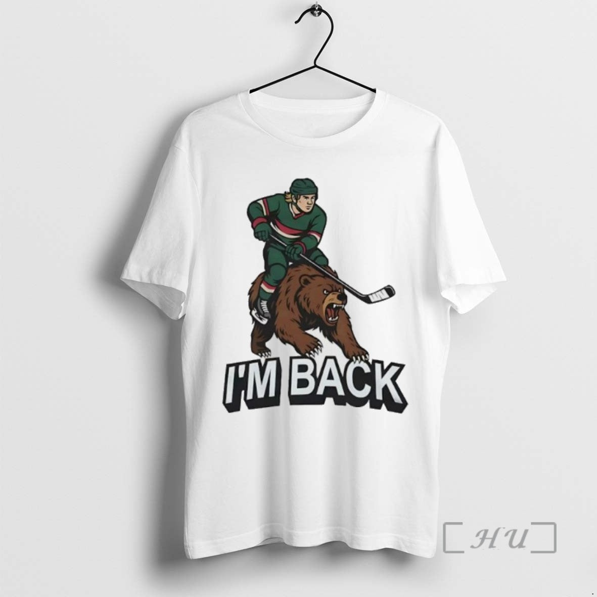 Officials Minnesota Wild Hockey Player And Bear Im Back T Shirt Sweater