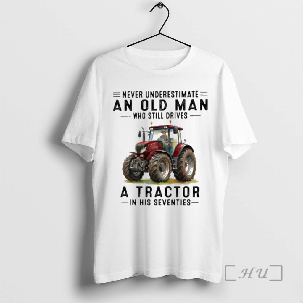 Officials Old Man Drives Tractor Seventies Unisex
