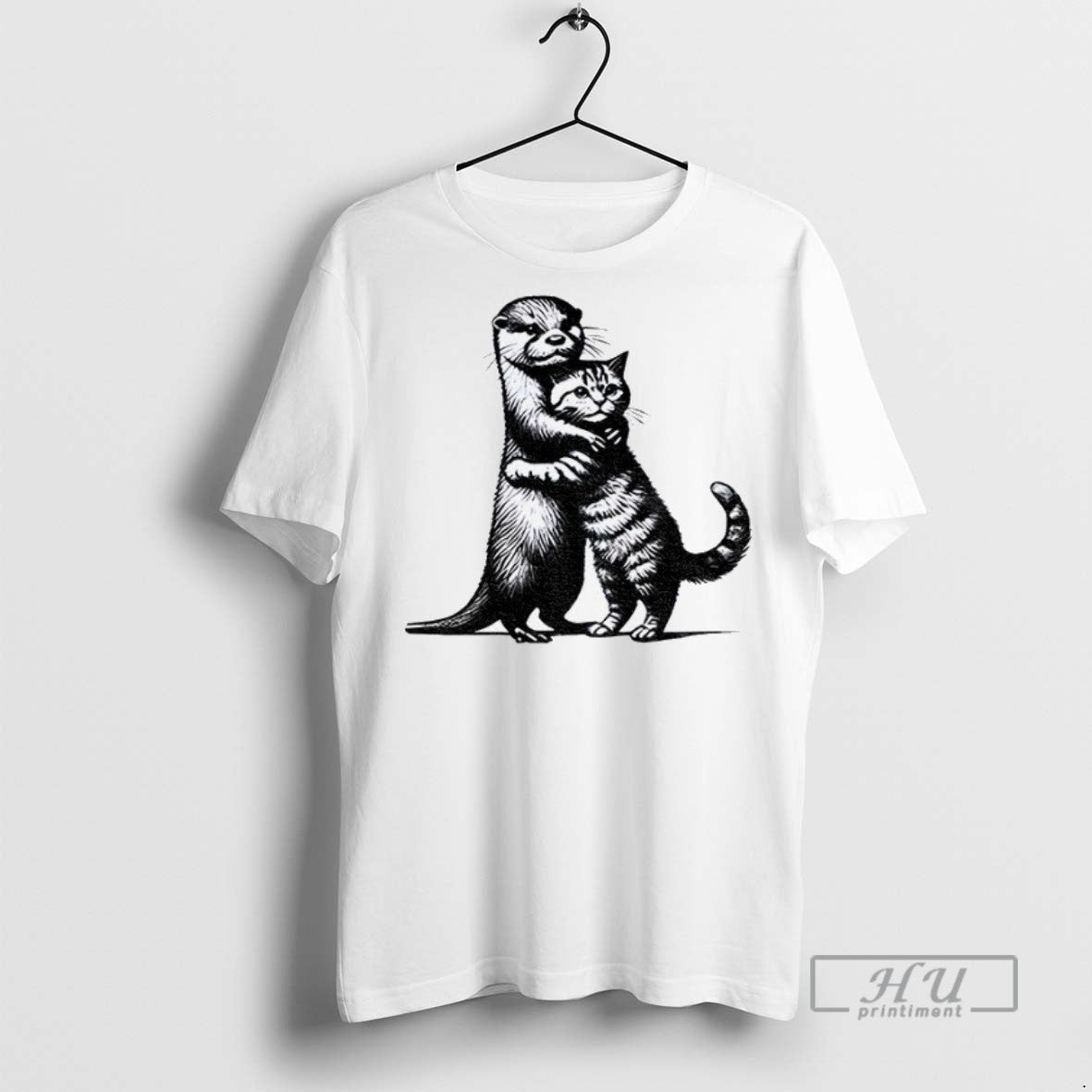 Officials Otter Hug Cat Funny Meme T Shirt Sweatshirt Hoodies