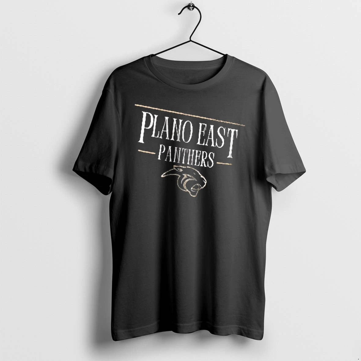 Officials Plano East Panthers Roaring Mascot Head Profile Logo Gold Men T Shirt Sweater