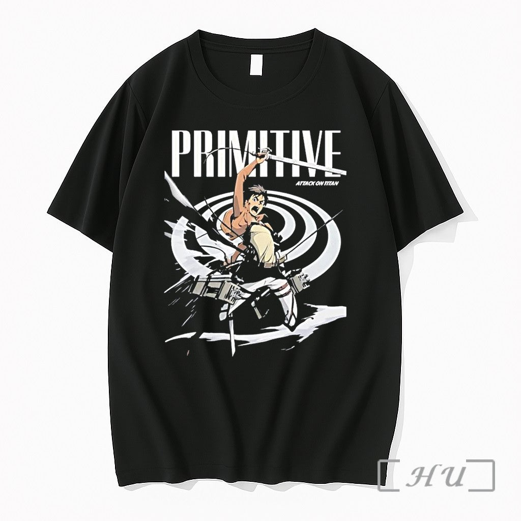 Officials Primitive Attack On Titan Eren Yeager Swinging Sword Graphic Unisex