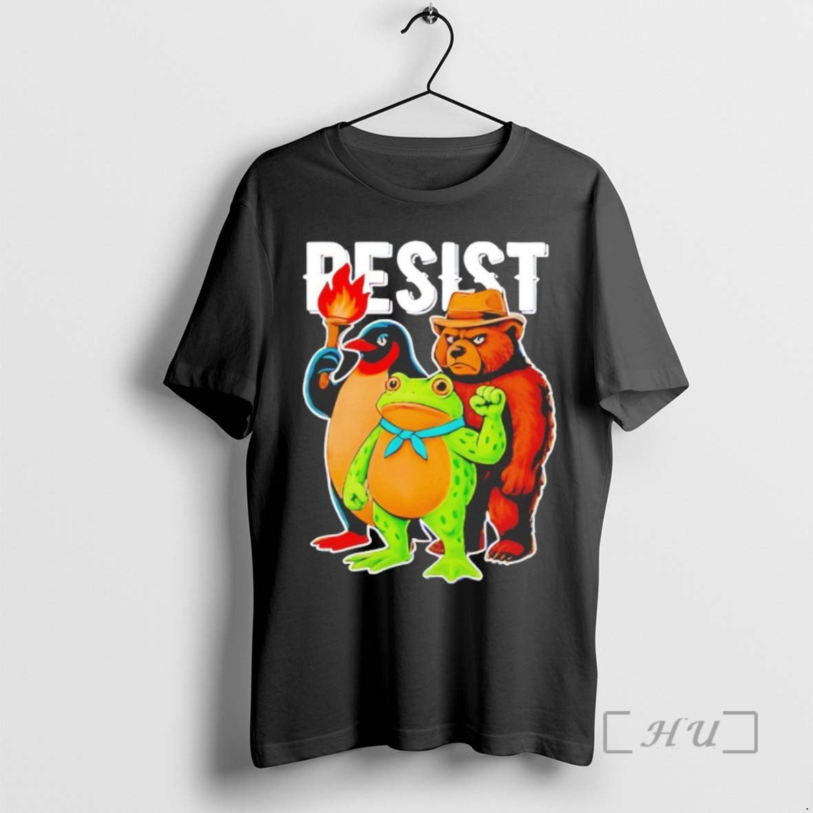Officials Resist Portland Frog Penguin Bear Tee Shirt Sweater