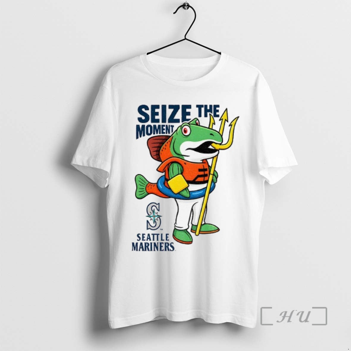 Officials Seattle Mariners Humpy Salmon Holding Trident Seize The Moment Mlb T Shirt Sweater