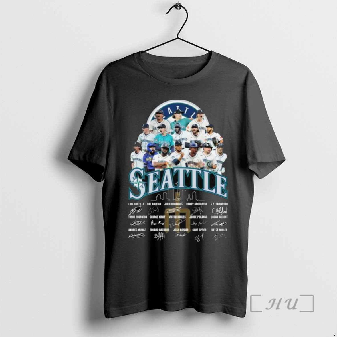 Officials Seattle Mariners Players Signatures Skyline 2025 Long Sleve Shirts Sweater