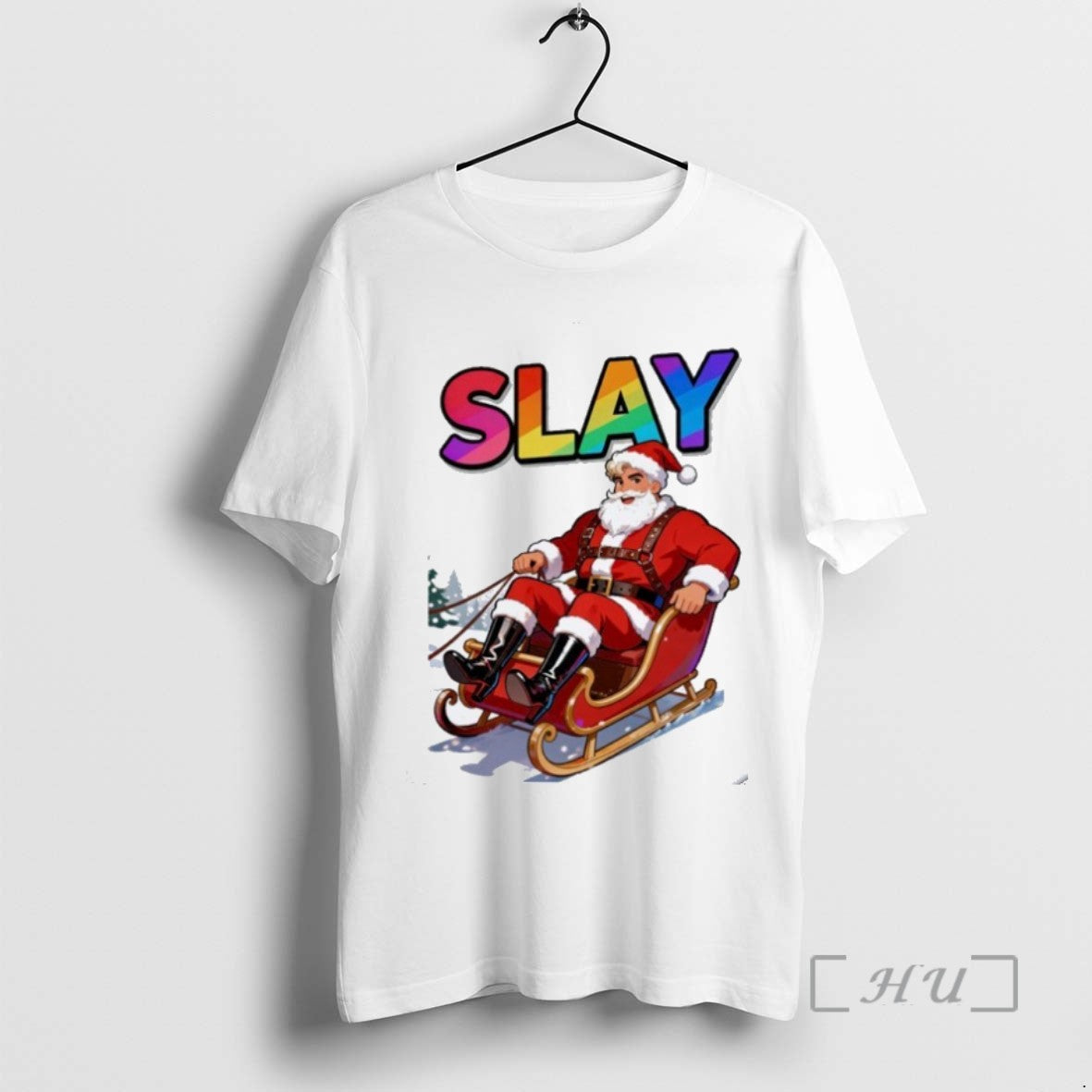 Officials Slay Santa Xmas Holiday Christmas Pride Rainbow T Shirt Sweater