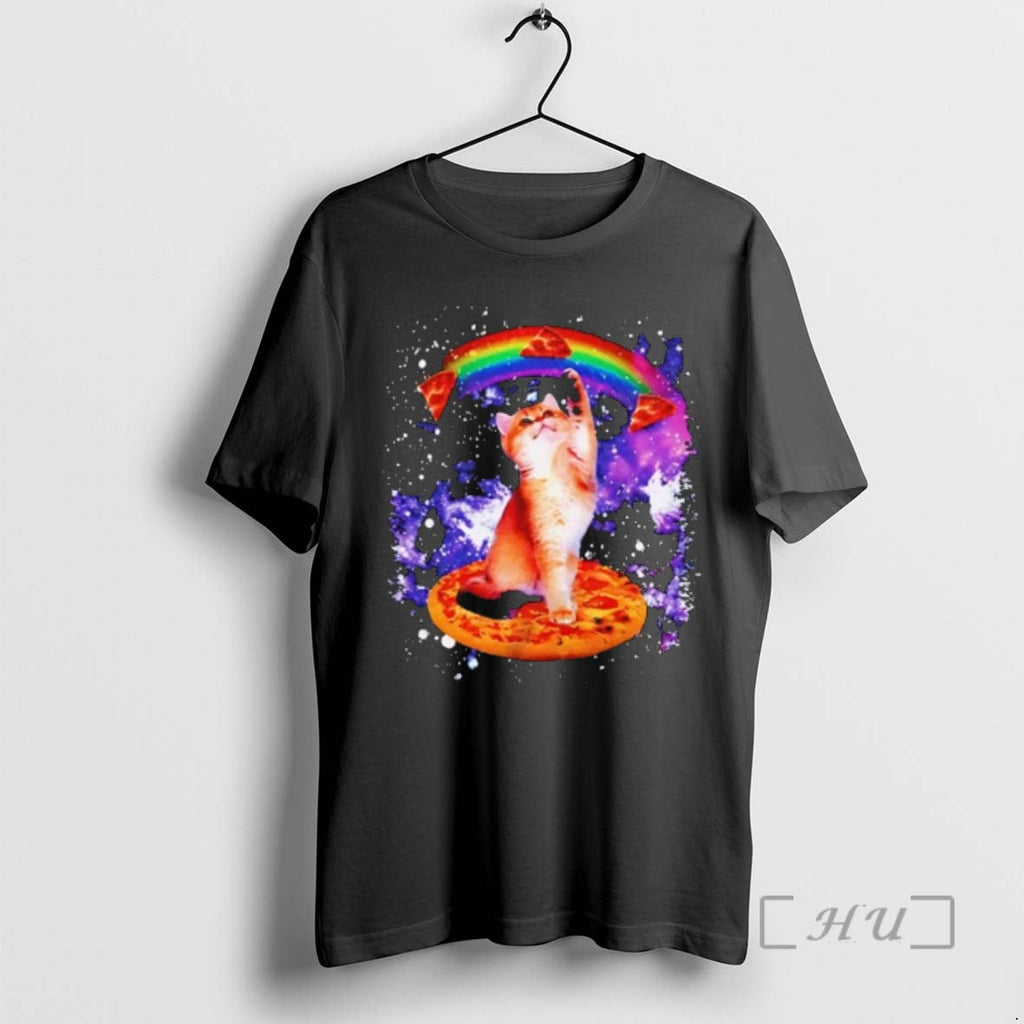 Officials Space Galaxy Cat Rainbow Pizza Floating Slices Unisex