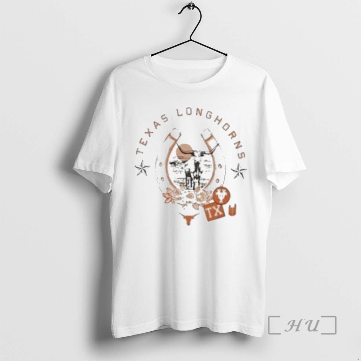 Officials Texas Longhorns Bevo In Horseshoe African Buffalo Tee Shirt Sweater
